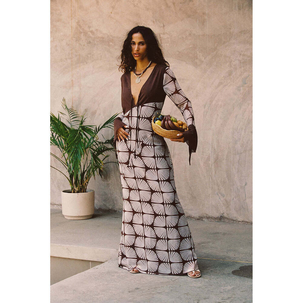 12th Tribe Thea Block Print Maxi Dress Size XSXS